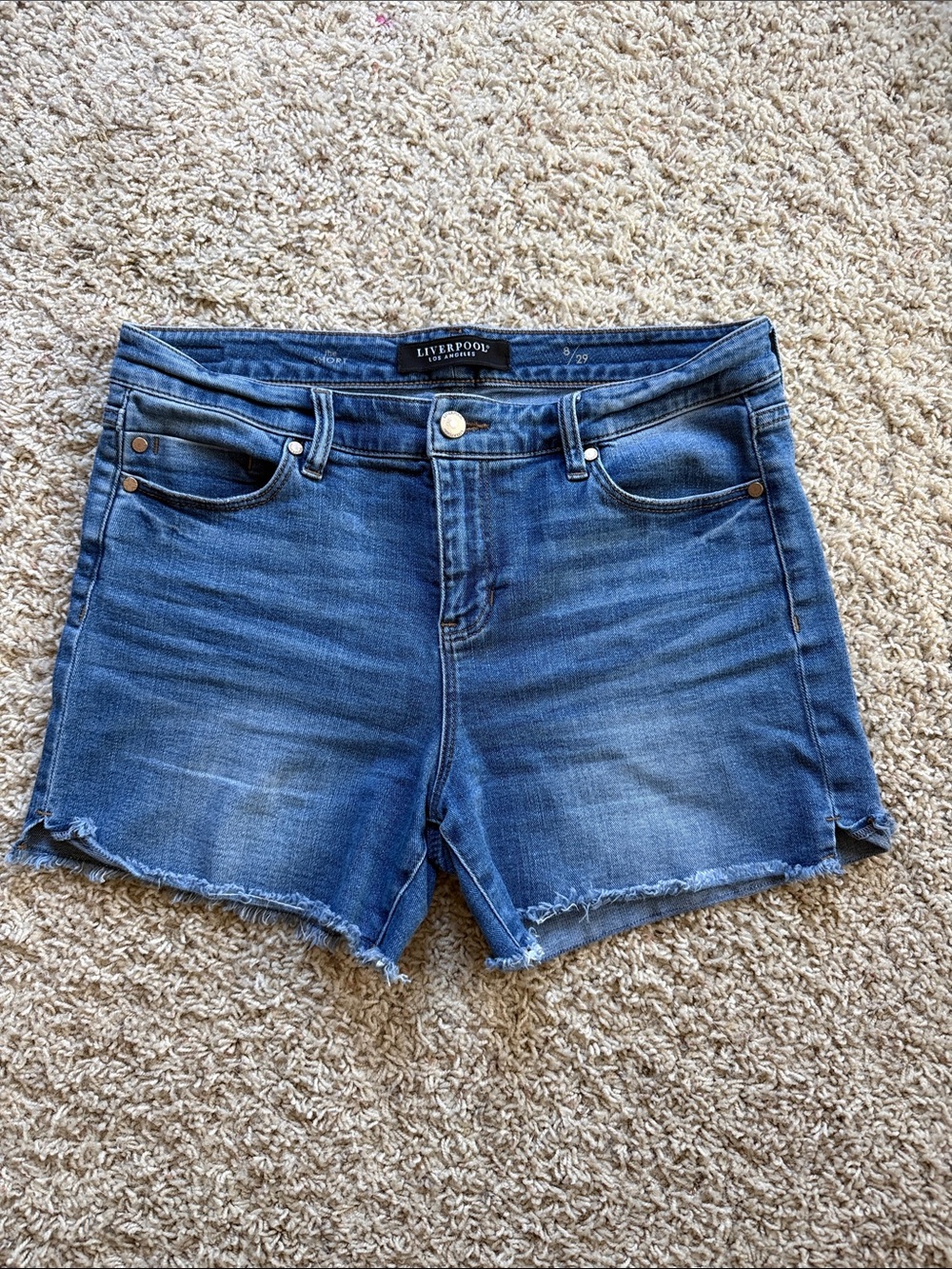Liverpool Blue Denim Jean Shorts